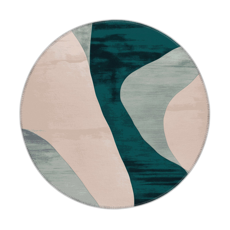 Watercolor Green Indoor and Outdoor Area Rug, Rectangle 2' x 3'