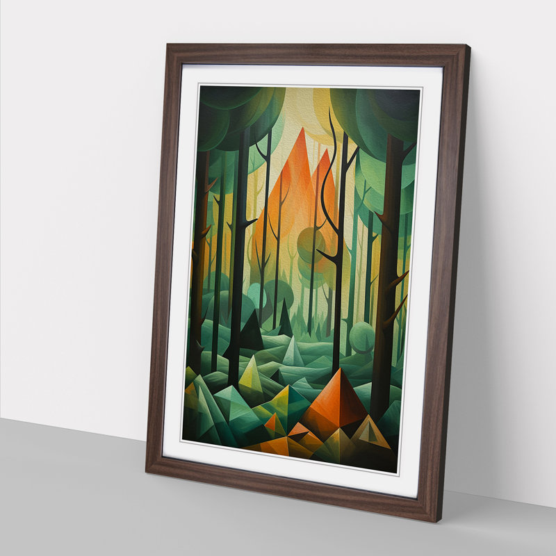 Single Picture Frame Print on Wood, 46cm H x 34cm W, Walnut Framed