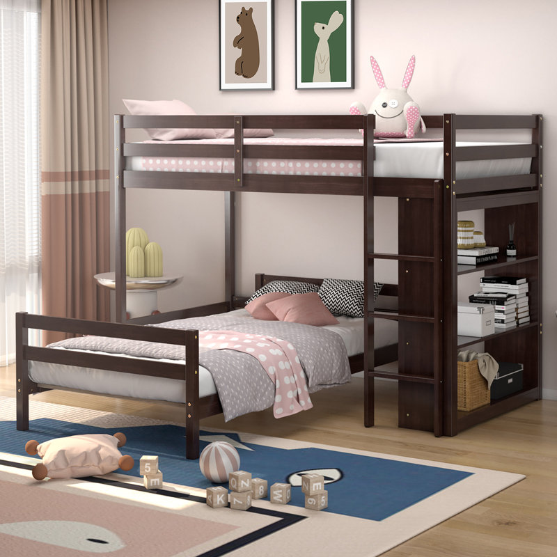 Emeteria Kids Twin Over Twin Bunk Bed, Espresso