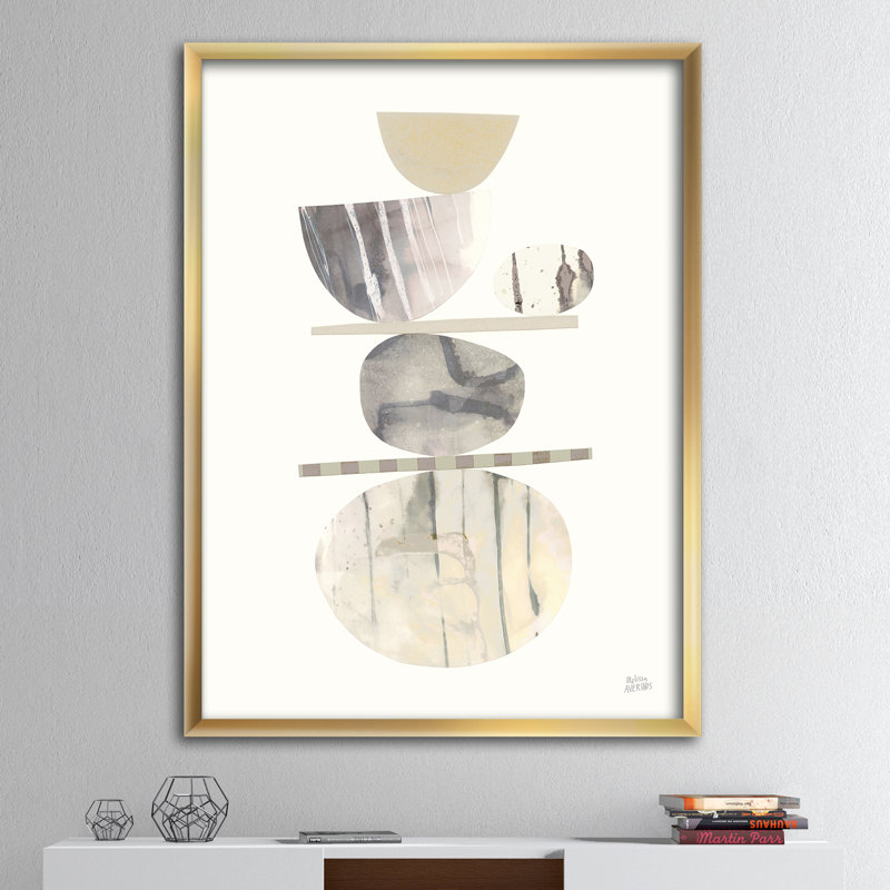 « geometric balance neutral ii »-image image sur toile, Cadre noir, H 40 po x l 30 po x P 1,5 po