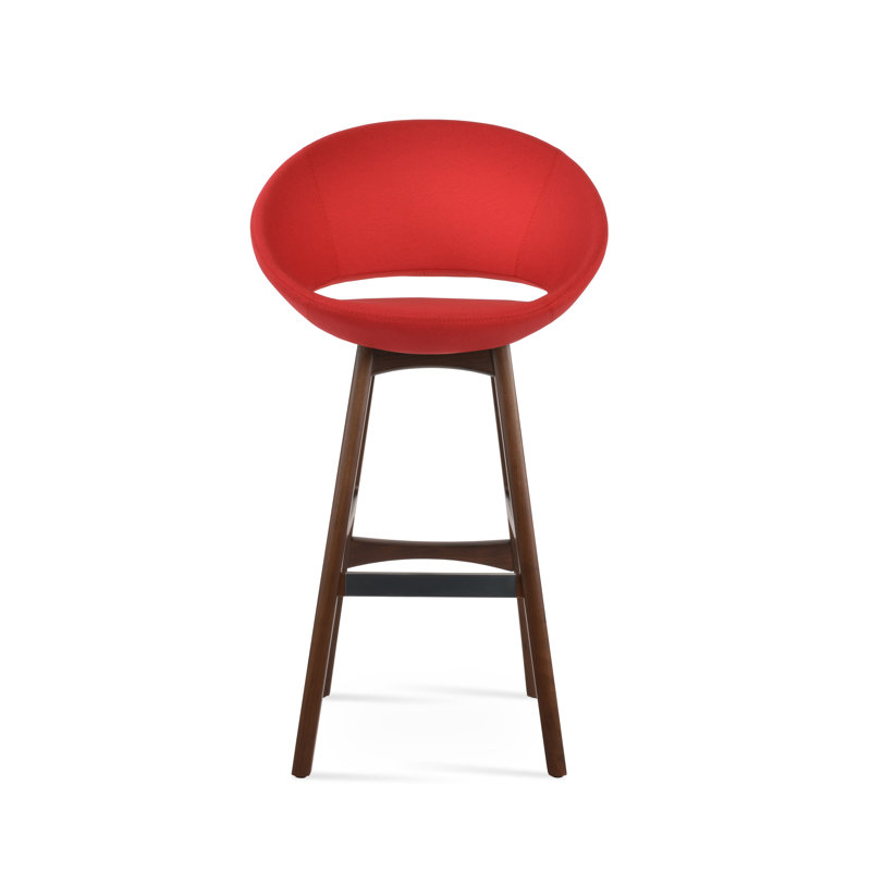 Tabouret Crescent, Tabouret de bar (siège d'une hauteur de 28 po), Naturel, Orange W.