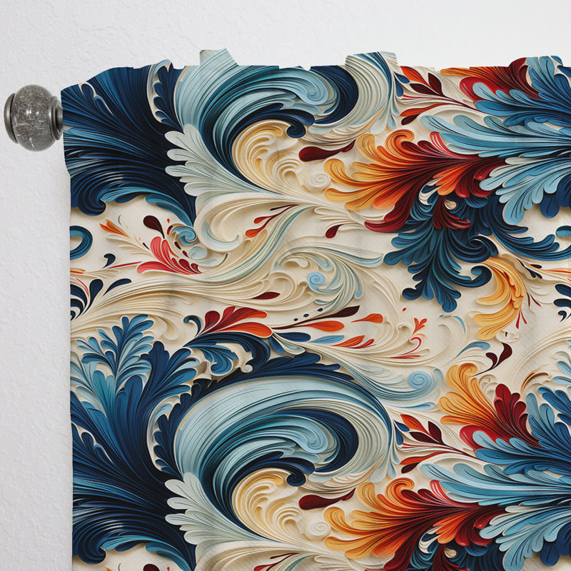 Tribal Fusion Marble Motif III - Rideau obscurcissant en marbre abstrait - 1 panneaux, L 52 po x L 63 po