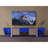 TV Console With Large Storage Cabinets, Biplane Shape Design LED TV Stand With Remote Control, Multiple Modes Changing Lights Modern Entertainment Centre With Power Cord