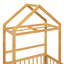 Lit de plancher en bois avec rampes de clôture et tête de lit détachable en forme de maison, lit de taille avec support pour enfants, structure de maison de jeu pour enfants Montessori,