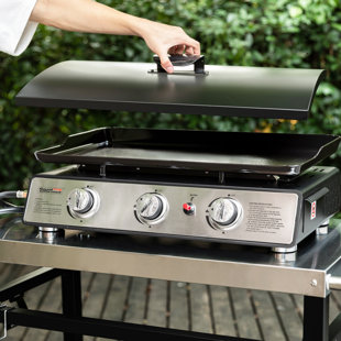 Royal Gourmet 24 in. Portable 3-Burner Built-in Propane Gas Griddle Flat Top  Grill in Stainless Steel PD1300 - The Home Depot