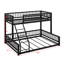 Lit superposé simple au-dessus du grand lit simple, structure de lit superposé en métal avec échelle et garde-corps, lits superposés amovibles pour les enfants-556000653