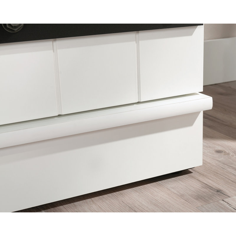 Soft White Tall Kitchen Pantry Cabinet with Adjustable Shelves