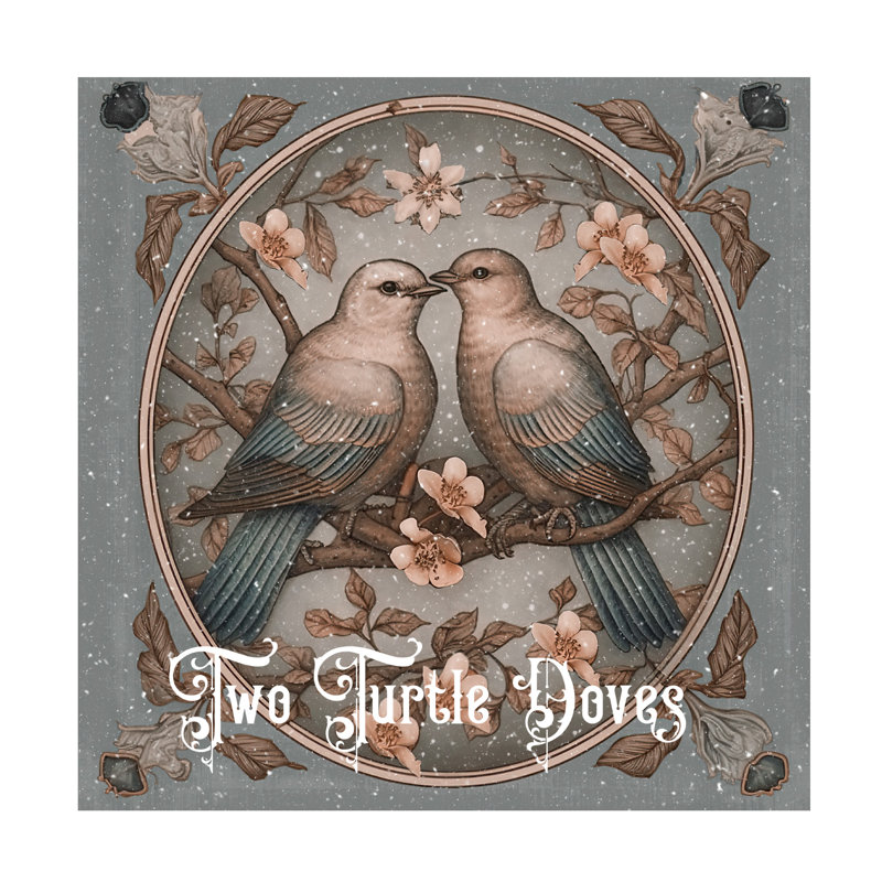 Bolog Sasha Two Turtle Doves Canvas Art, 24" H x 24" W
