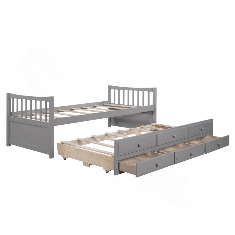 Daybed With Trundle And Drawers, Twin Size