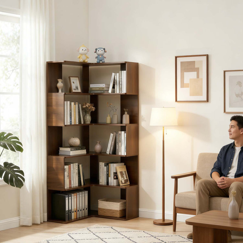 6 Tier Corner Bookshelf
