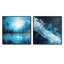 Northern Harmony Blue Sky - ensemble de 2 collages carrés de paysages abstraits-489324226-489324227