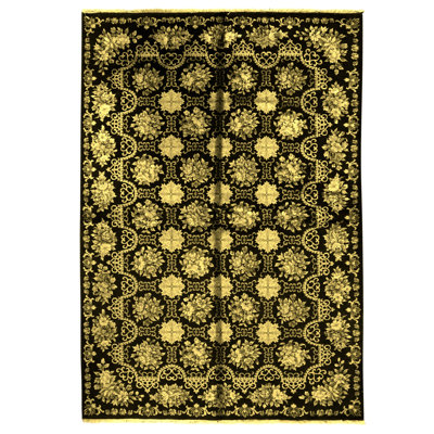 Tapis brun noué à la main de haute qualité