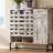 44.3"Farmhouse Sideboard Cabinet With Storage,Coffee Bar Console Table With Storage,Rustic Storage Cabinet With Arched Lattice Doors And Drawer -  For Living Room,Kitchen, Entryway Retro White