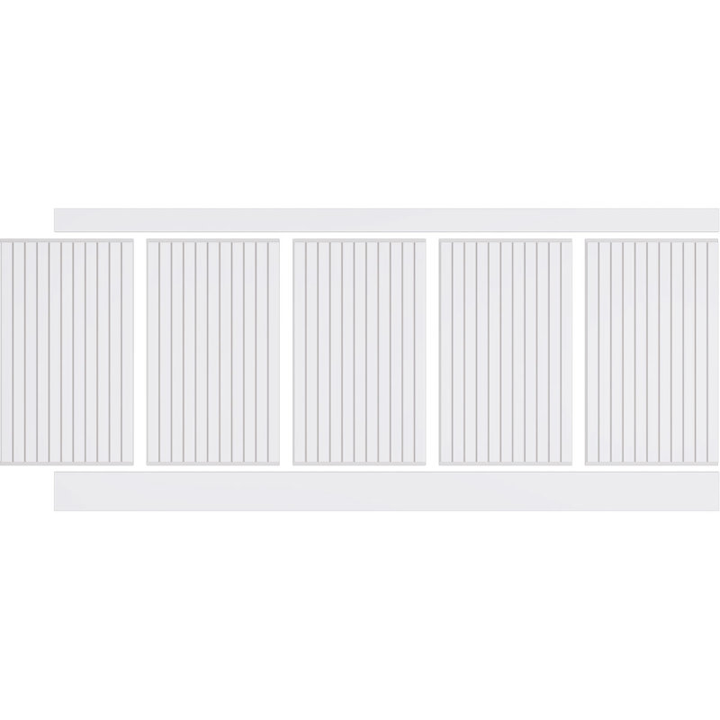 40" x 94.5" White PVC Slat Wall Wainscot Paneling Kit