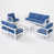 Structure blanche / coussin bleu est en rupture de stock