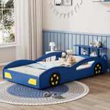 Frasier Kids Bed Wooden Car-Shaped Platform Bed with Wheels