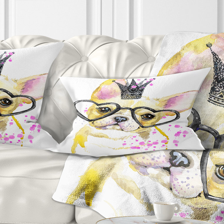 Coussin lombaire pour animaux amusants avec grands verres