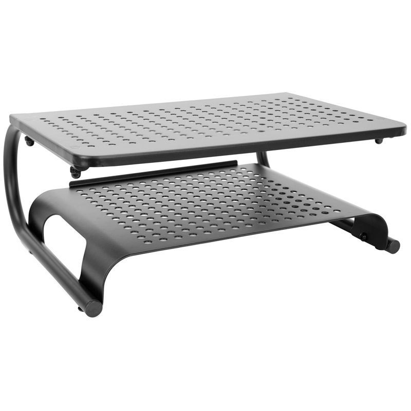 Mount-It! Two Tier Desk Organizer Riser, Monitor Stand with Keyboard Storage Shelf and 2 Shelves