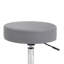 Tabouret pivotant médical Fea, siège rond rembourré gris, base roulante chromée-117561142