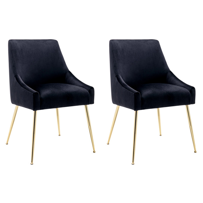 Fauteuil en velours l 21,5 po Koblas, Velours noir