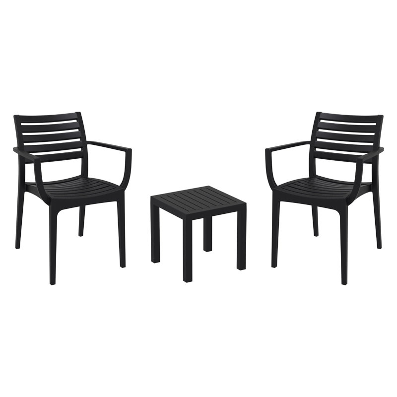 2 - Person Patio Conversation Set, Black