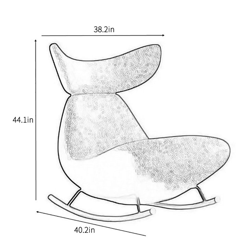 Chaise berçante de luxe nordique simple, Café noir