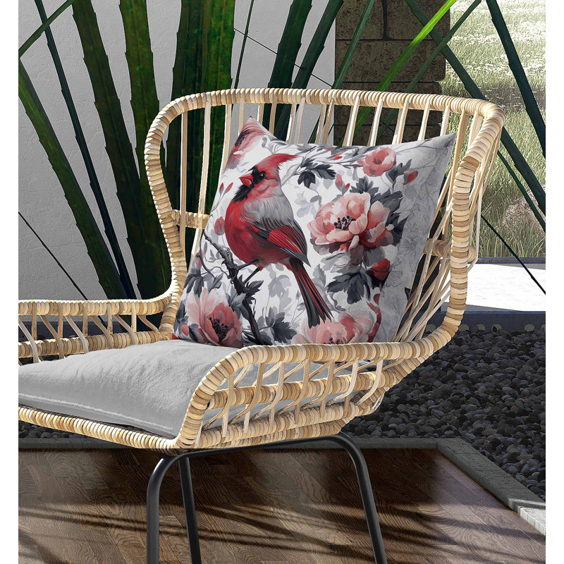 Cardinal Bloom intérieur / extérieur 18 x 18, Rose / Gris, Carré 18 po