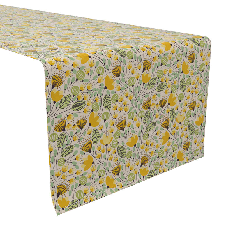Rectangular Floral Cotton Table Runner