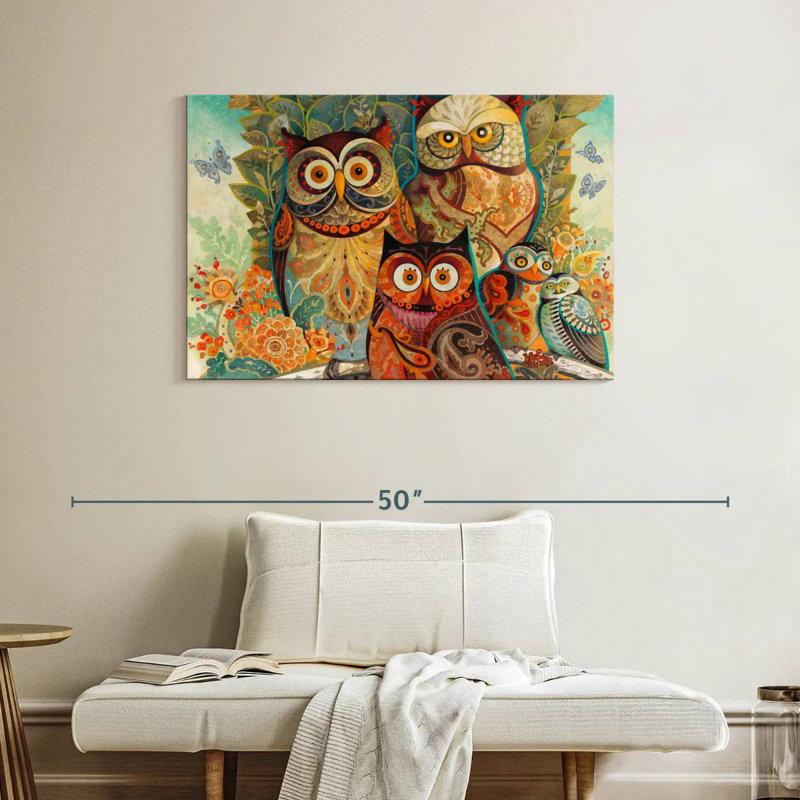 Brampt Forest Owls, 26" H x 39" W