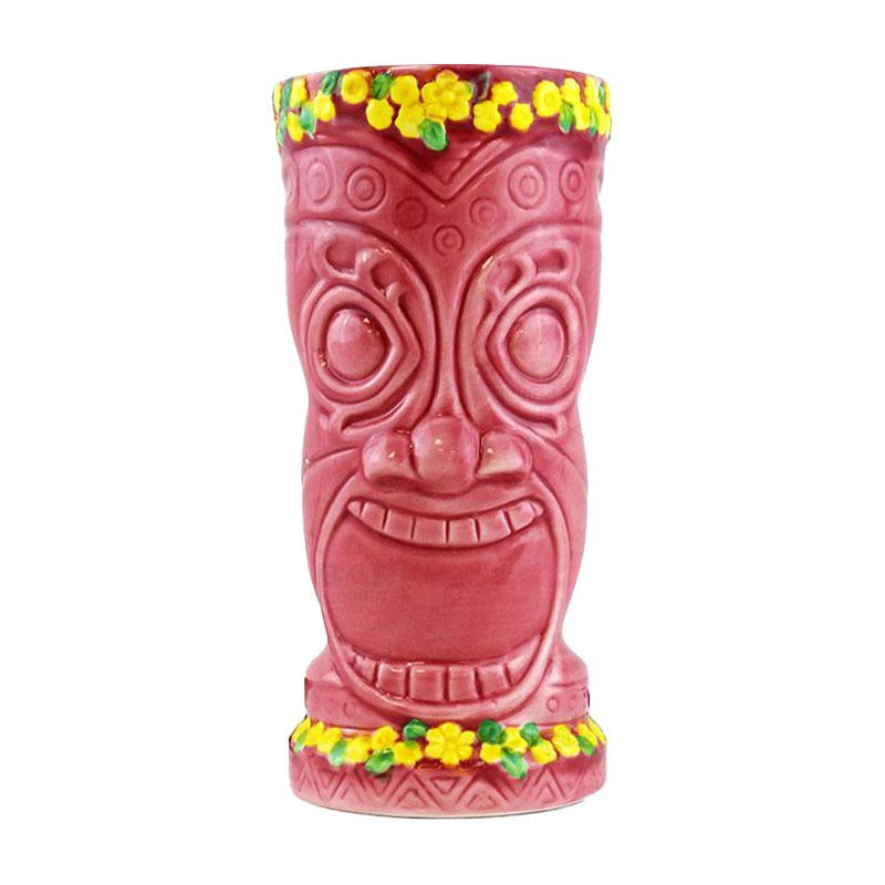 Verres Bariki Tiki - déesse de la fleur rose - 12 onces
