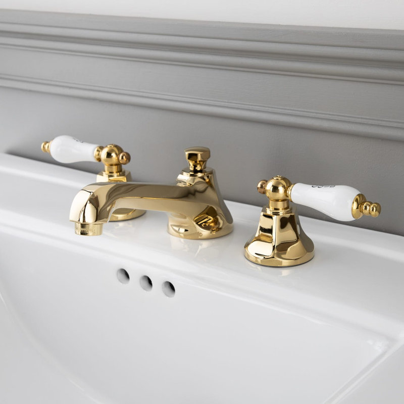 Widespread 2-handle Bathroom Faucet, Polished Brass