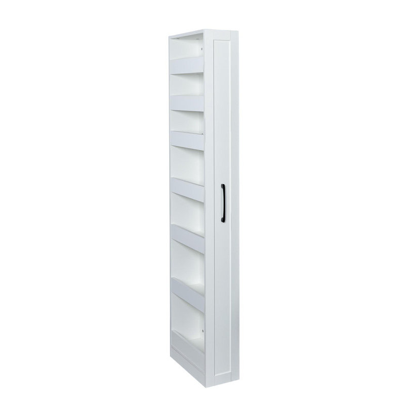 7-Tier Pull-Out Storage Shelf - Space-Saving Multi-Functional Organizer for Kitchen & Living Room, Narrow Single-Sided Open Rack