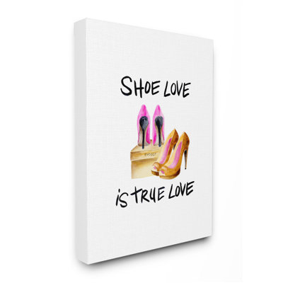 «Shoe Love True Love Expression Glam Heels» par Regina Moore - impression d'art textuel