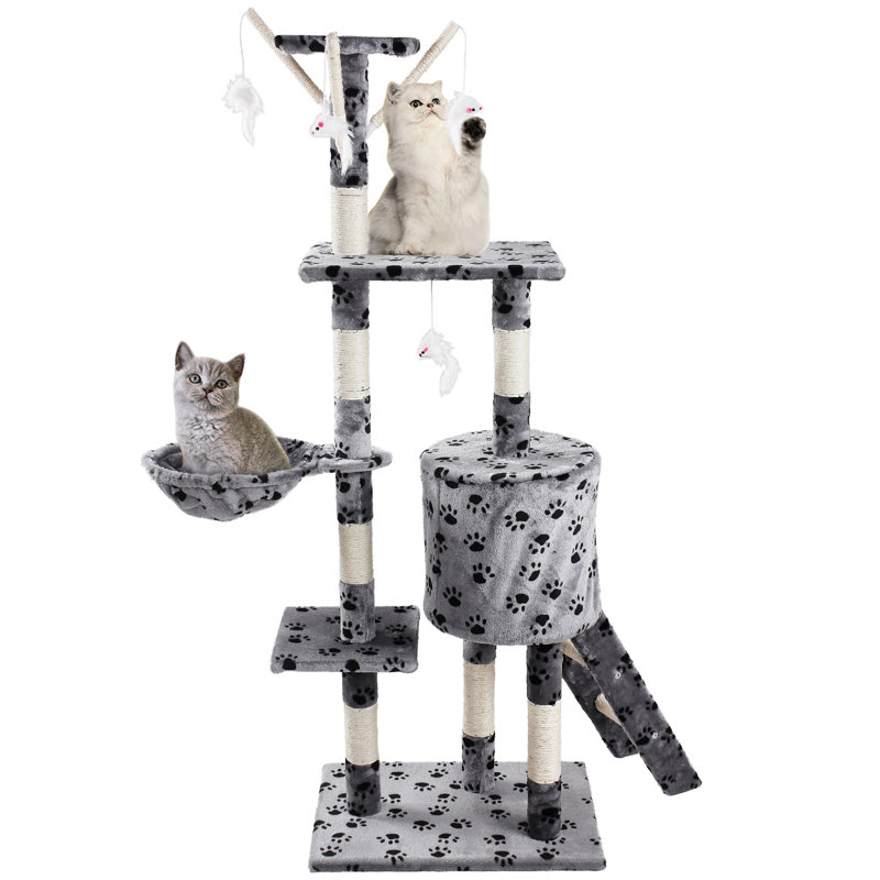 Keagan 138cm H Cat Tree, Grey Paw