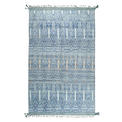 Timeless Marrakech Blue Hand-Knotted Wool Area Rug