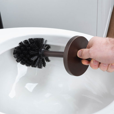 Utility-Sink Metal Toilet Brush And Holder