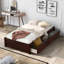Orisfur. Lit plateforme simple avec rangement et 3 tiroirs-294827013