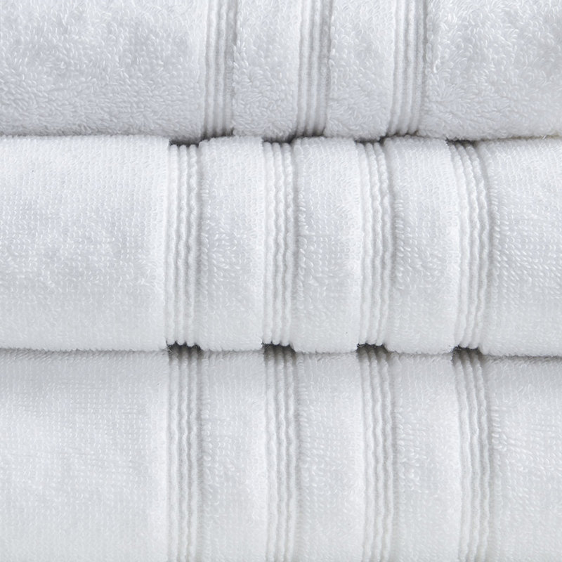 Ensemble 6 serviettes de bain antimicrobien durable, Blanc