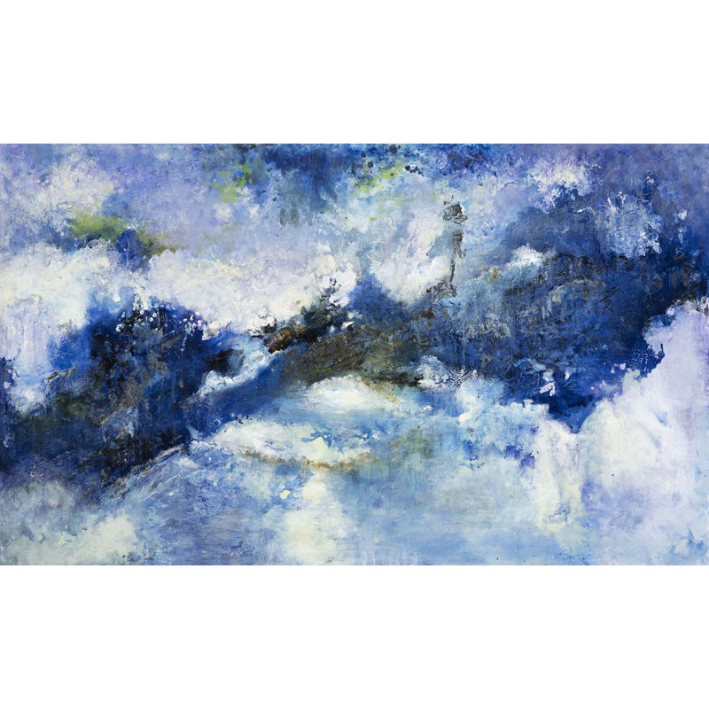 Paysage bleu, Toile tendue, Bleu, H 23 po x l 40 po x P 2 po