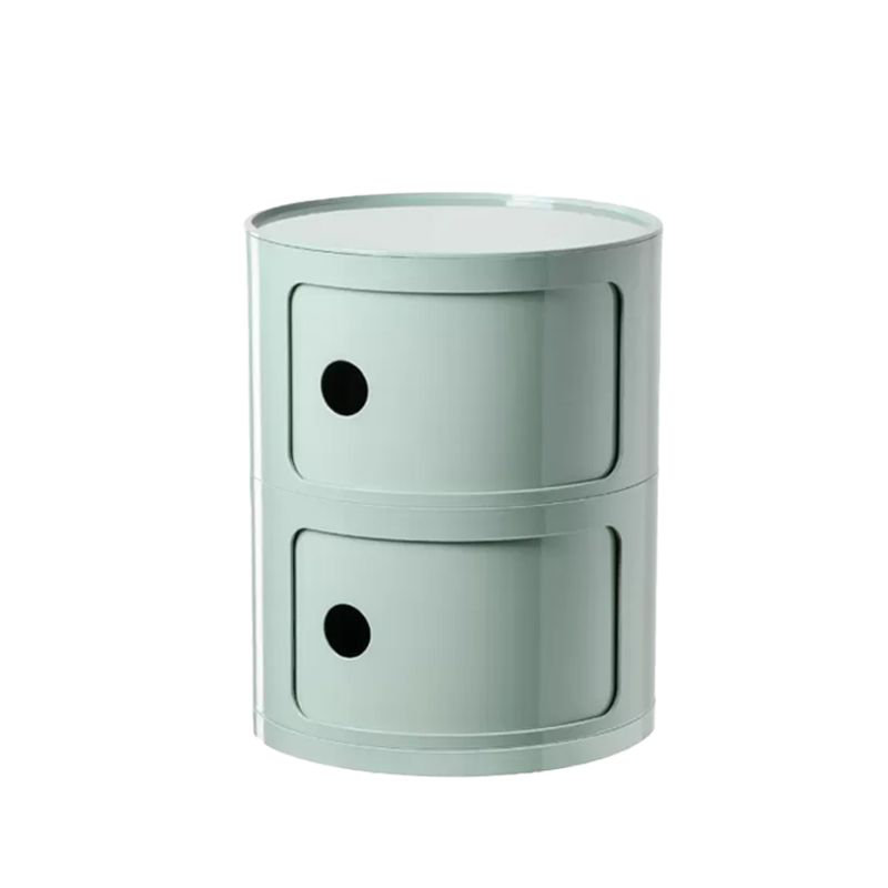2 Pack Stackable ABS Storage Drawers – Round Modular Cabinet for Bedroom & Living Room, Grass Green