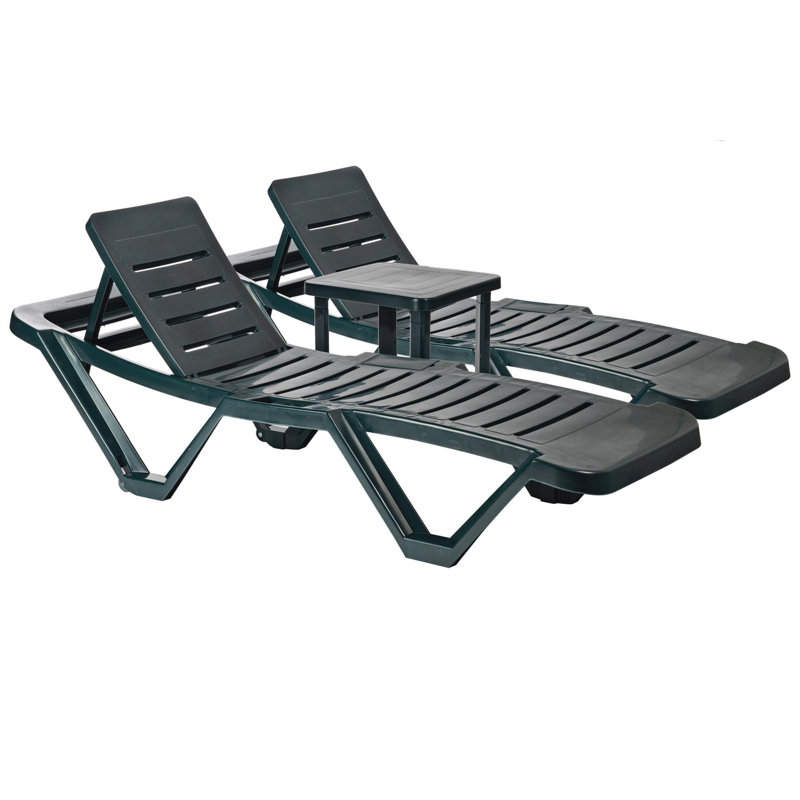 Resol - Master Sun Loungers & Side Table, Green