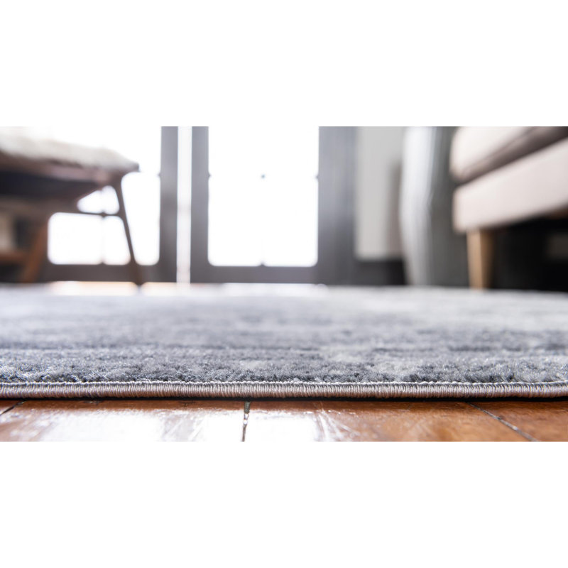 Tapis gris à motif géométrique Brantly, Tapis de couloir 2 pi x 6 pi 9 po