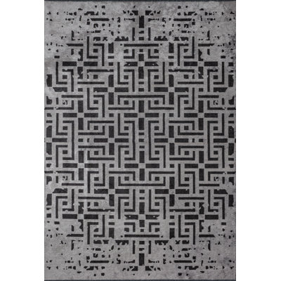 Rapture Black/Gray Geometric Luxury Area Rug
