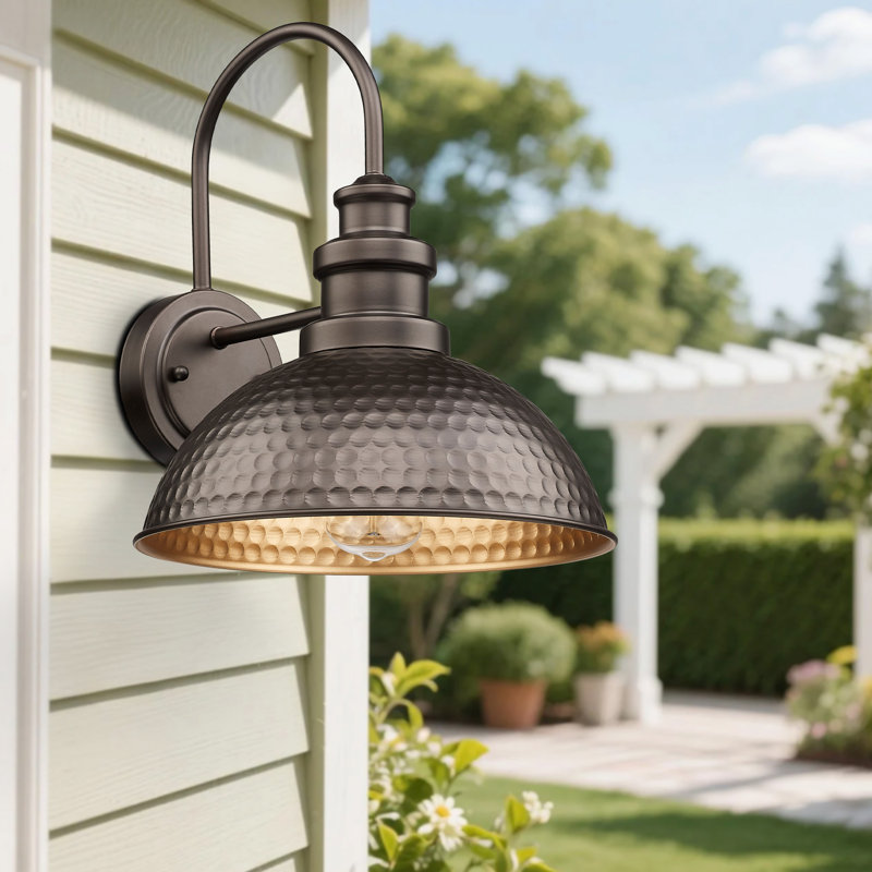 Outdoor Farmhouse Barn Lights, Rustic Outdoor Wall Sconce, Exterior Wall Lights, Front Door Mounted Lighting Fixture,Vintage Outside Lighting For Porch, Patio, Garage (Oil Rubbed Bronze, 3 Pack)