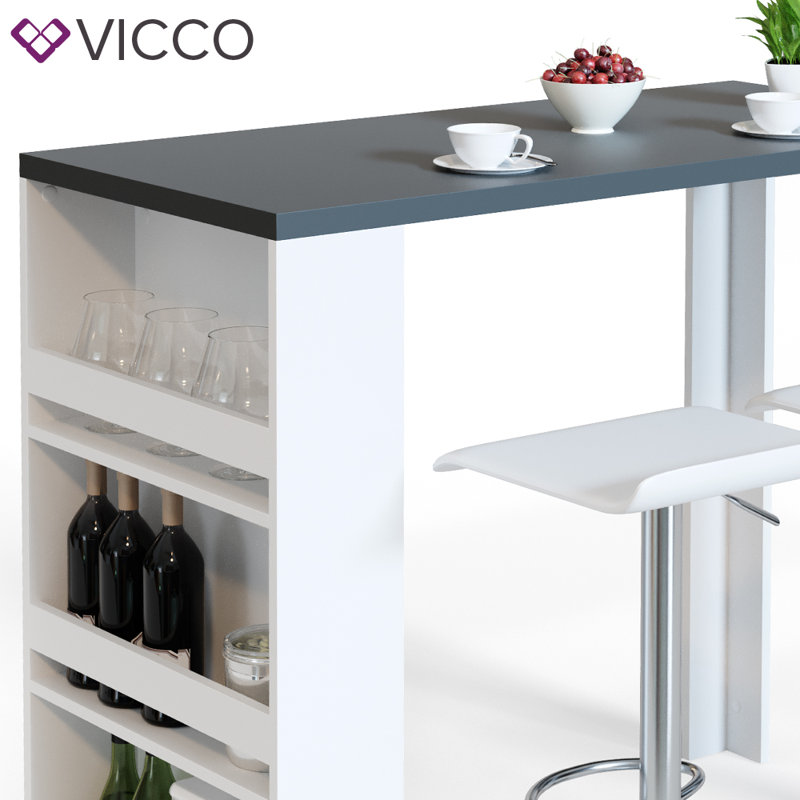 Calfy Dining Table, Anthracite, White, H106 x L117 x W57cm