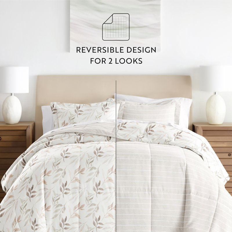 Ivory Full Down Alternative Reversible Comforter Set