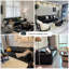 Canapé modulaire noir en cuir véritable-847488496