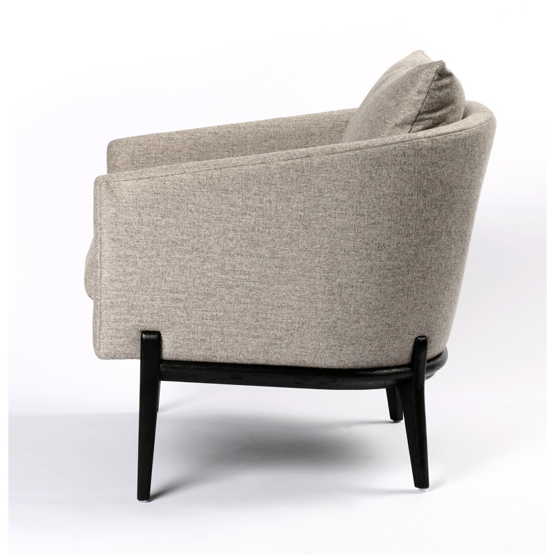Copeland Barrel Chair, Orly Natural, Black Oak