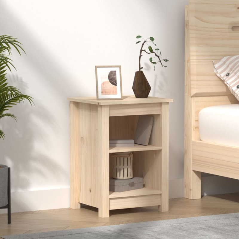 Brayden Studio Bedside Cabinets 2 Pcs 40X35x55 Cm Solid Wood Pine, Grey, Individual