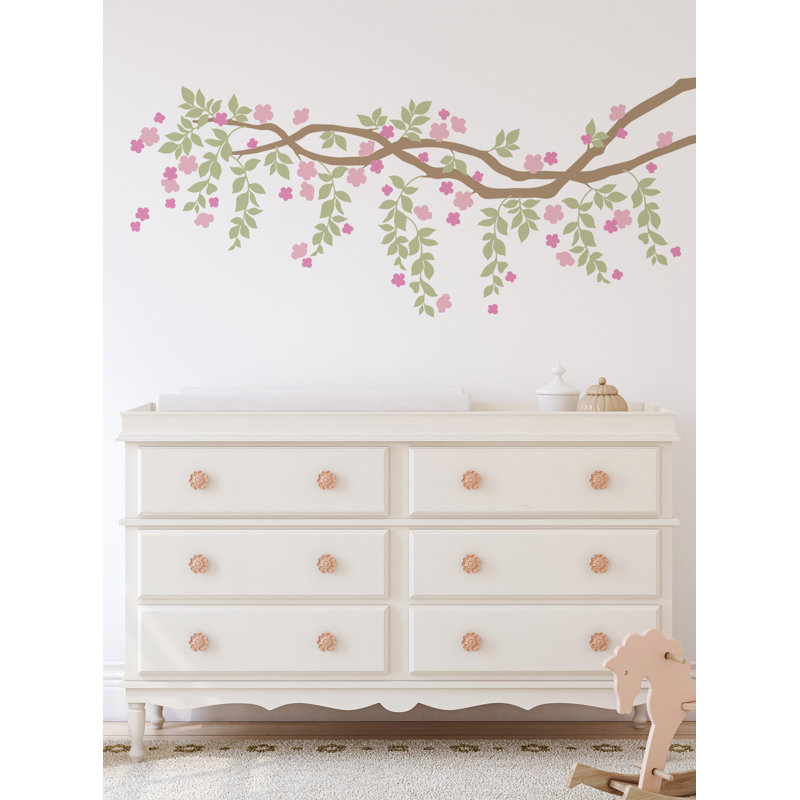 Décalcomanie murale vignes Cherry Blossom, Rose clair, H 5 po x l 5 po x P 1 po
